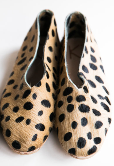 KJ MADE Slip On Flat Mama Cheetah