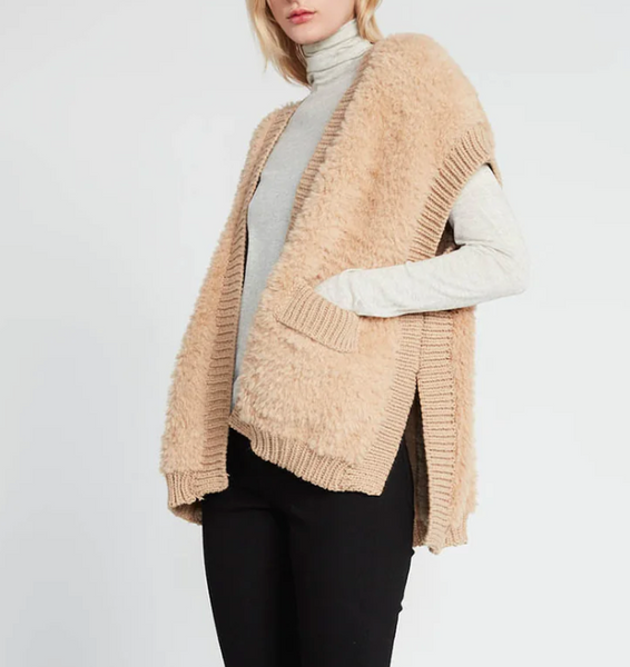 Faux Fur Knit Vest