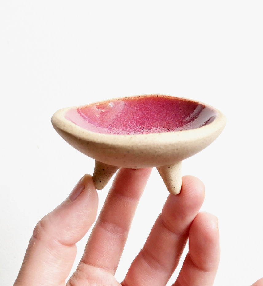 Speckled Footed Trinket Dish • Plum