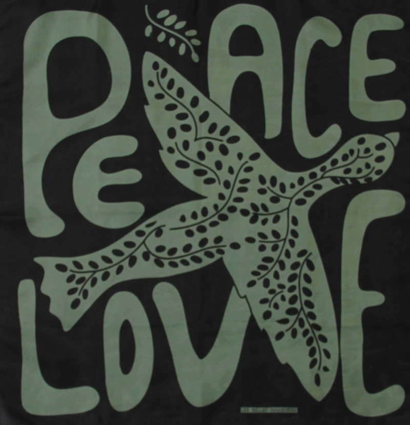 Mini Peace and Love Scarf • Khaki