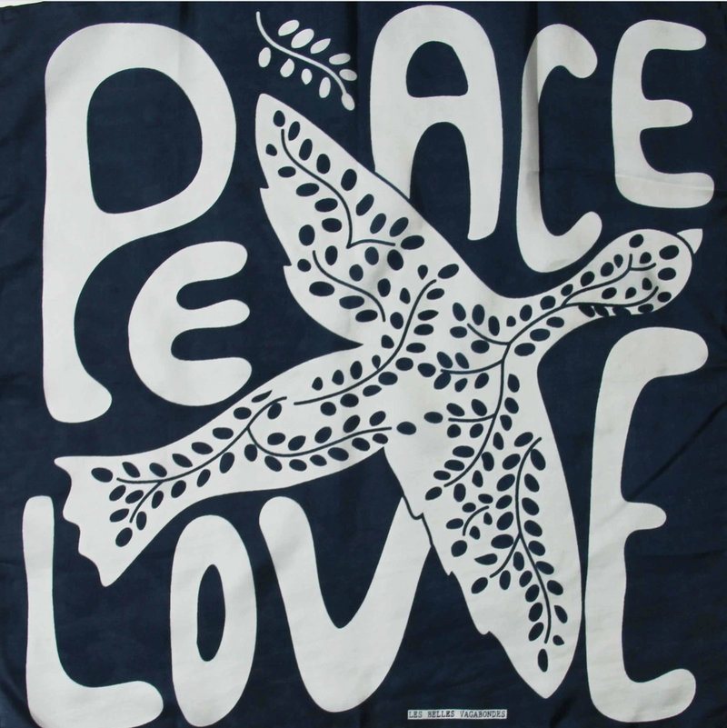 Mini Peace and Love Scarf • Marine