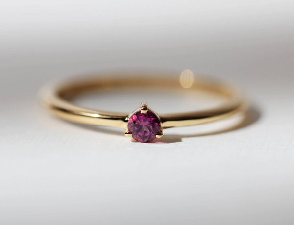 Mini Gem Stacking Ring • Pink Garnet