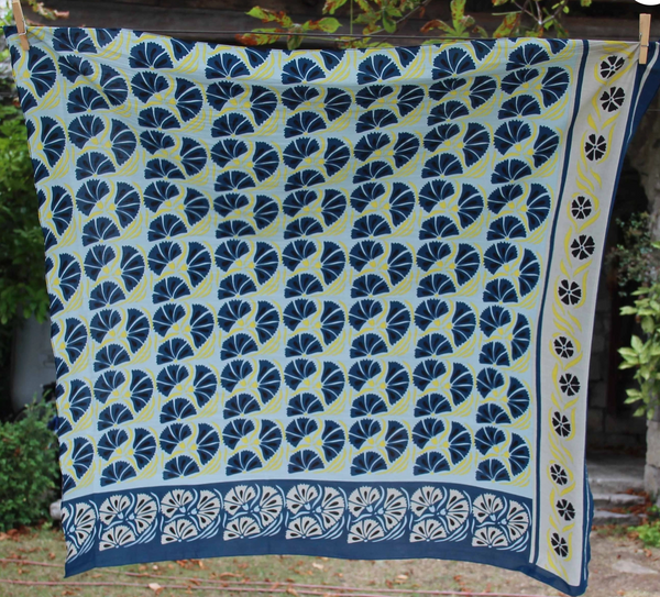 Diego Square Organic Cotton Scarf • Marine