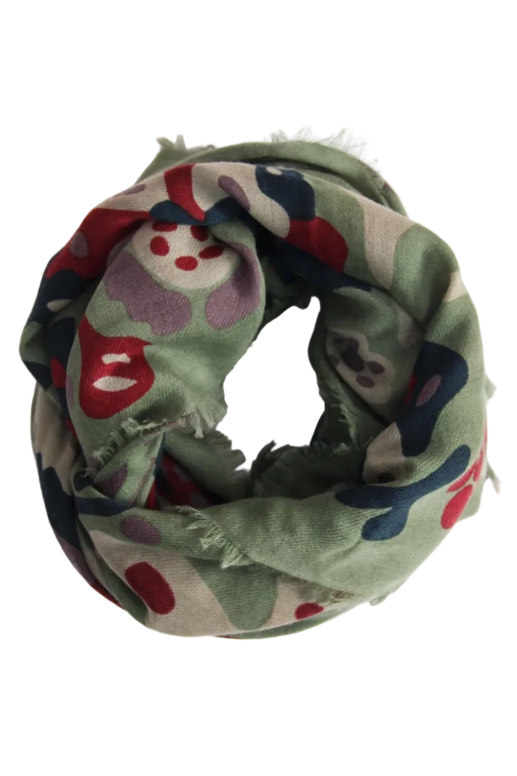 Girandole Square Wool Scarf • Green