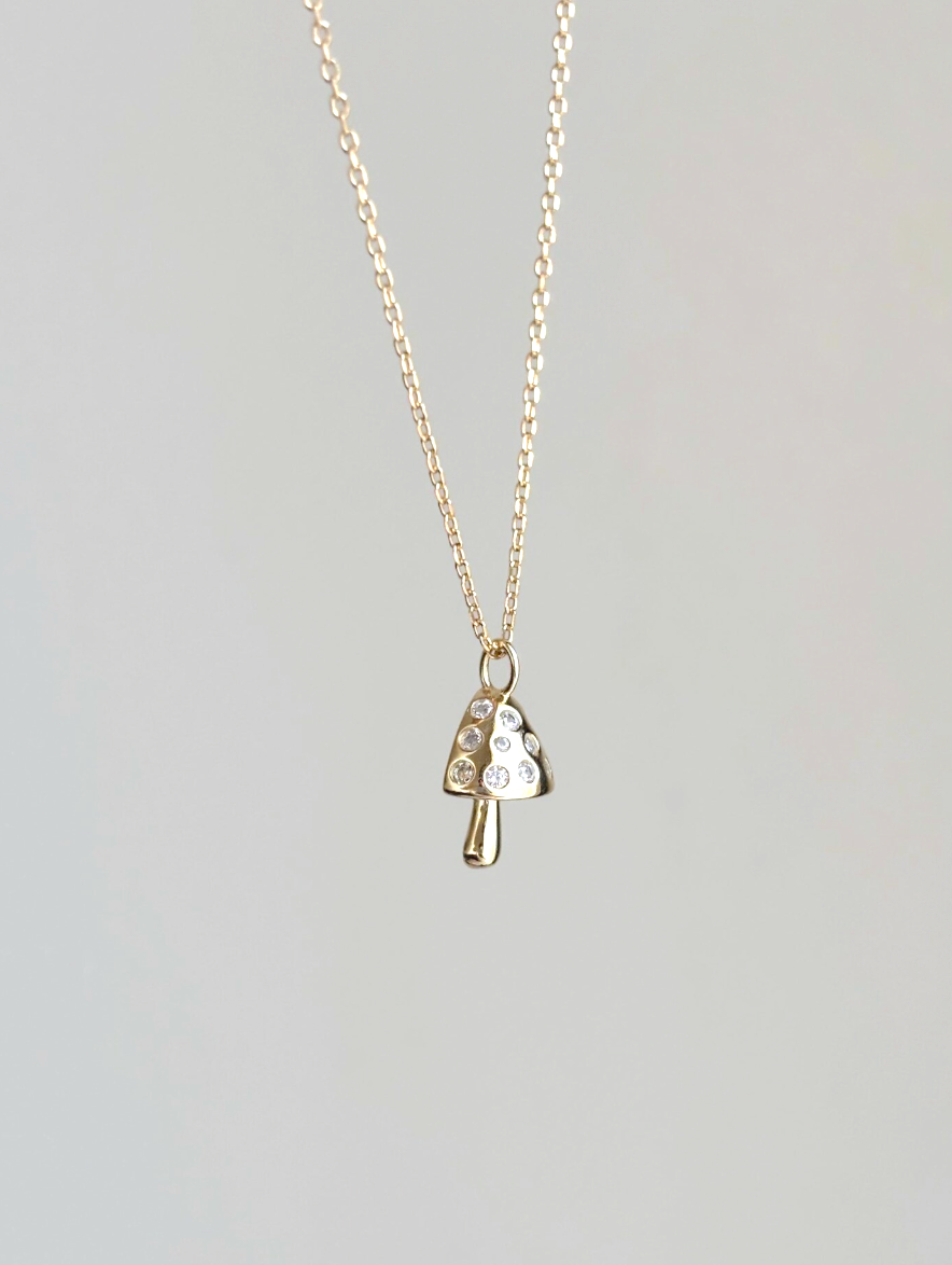 CZ Mushroom Necklace
