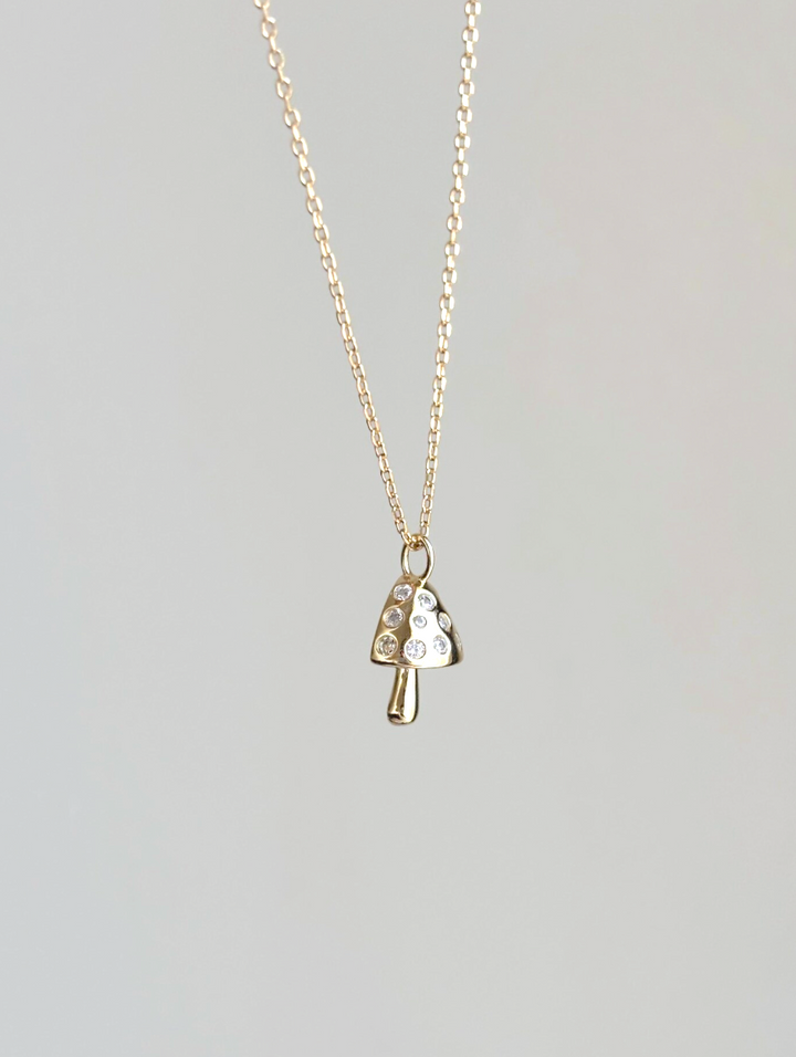 CZ Mushroom Necklace