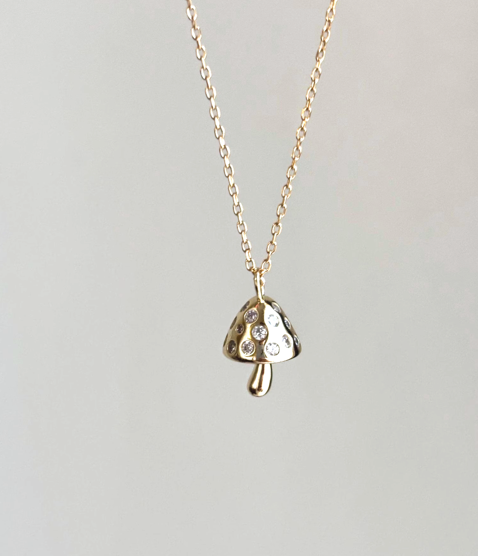 CZ Mushroom Necklace