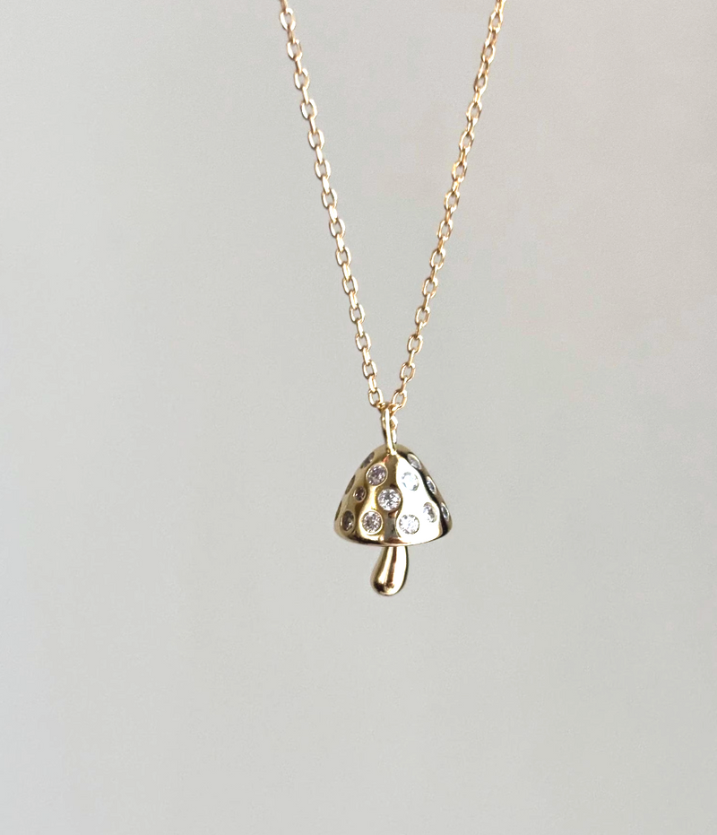 CZ Mushroom Necklace