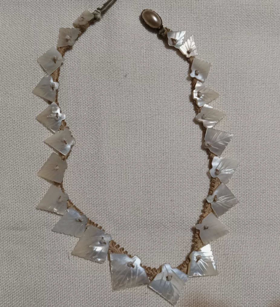 Vintage Mother of Pearl Leaf Necklace No. 2