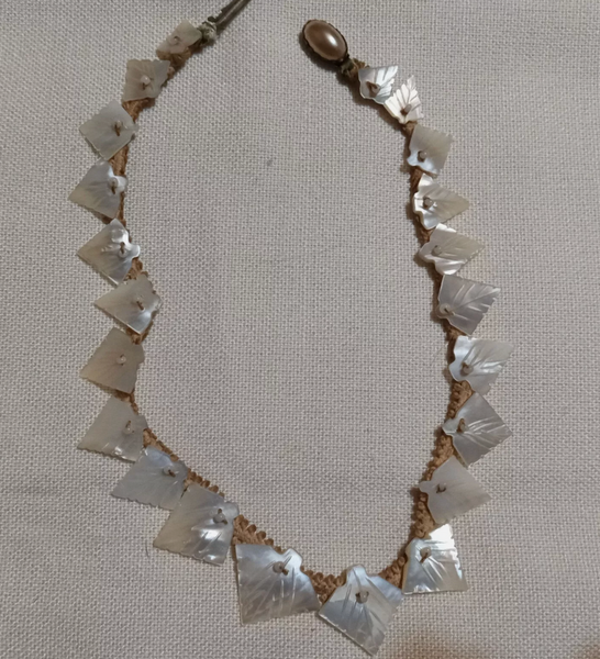 Vintage Mother of Pearl Leaf Necklace No. 2
