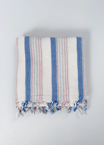 Montauk Towel • Blue + Ivory