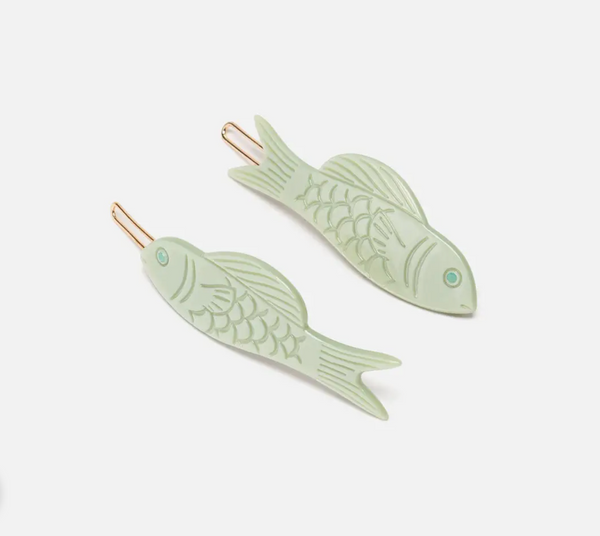 Jade Fish Barrettes