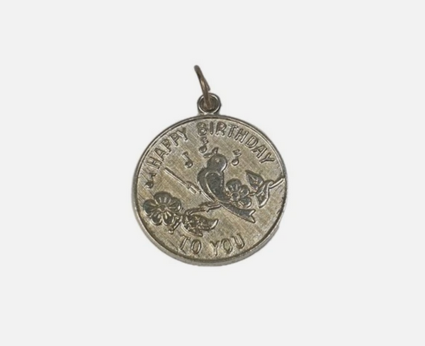 Vintage "Happy Birthday" Bird Pendant