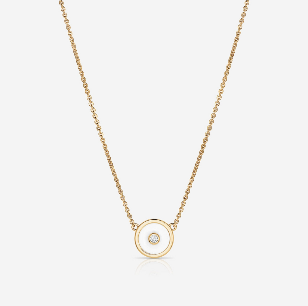 Petite Balia White Enamel Necklace