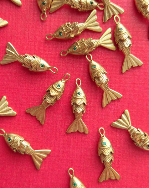 Brass Articulated Fish Pendant