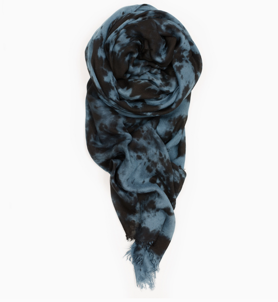 Marble Scarf • Blue + Black