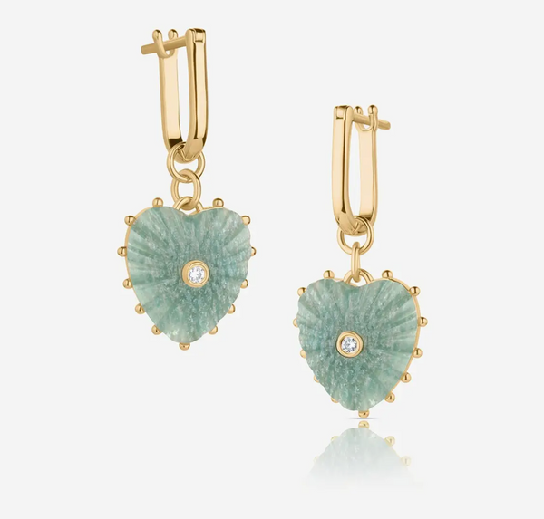 Isabel Amazonite Heart Earrings