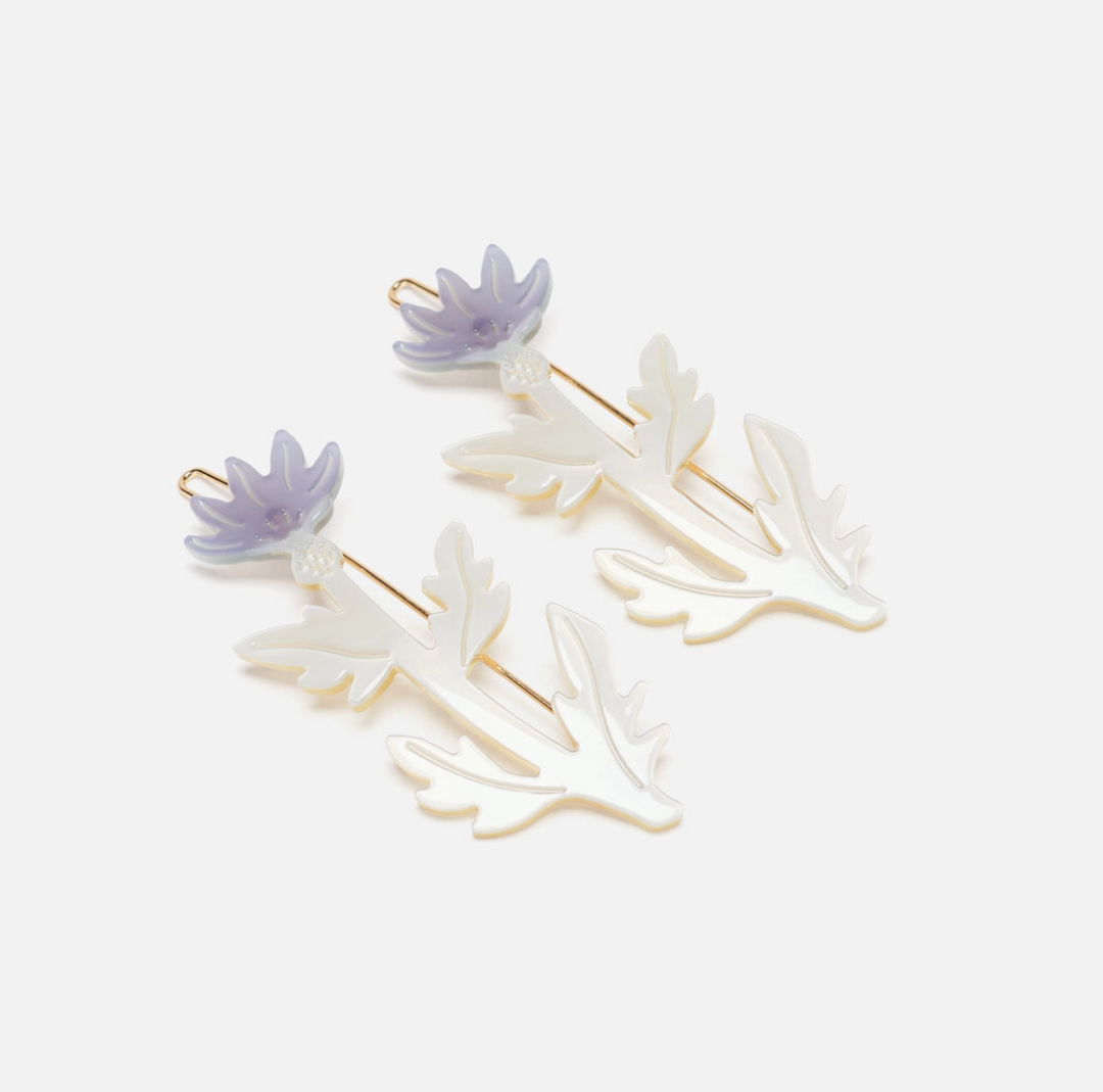 Thistle Flower Barrette Set