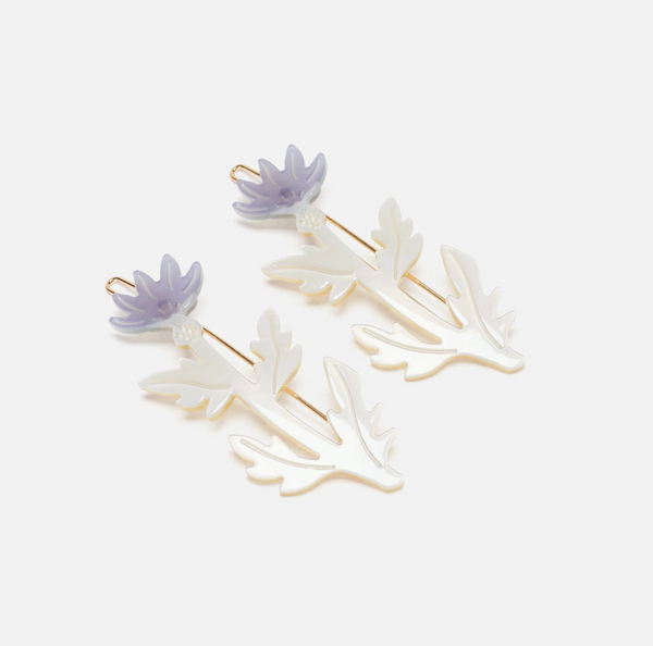 Thistle Flower Hair Clips