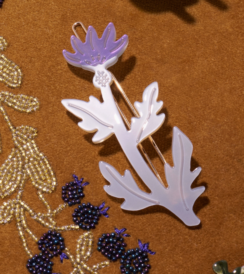Thistle Flower Barrette Set