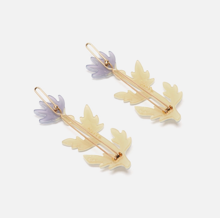 Thistle Flower Barrette Set