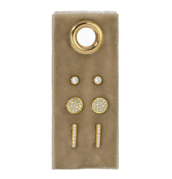 Pave CZ Stud Set