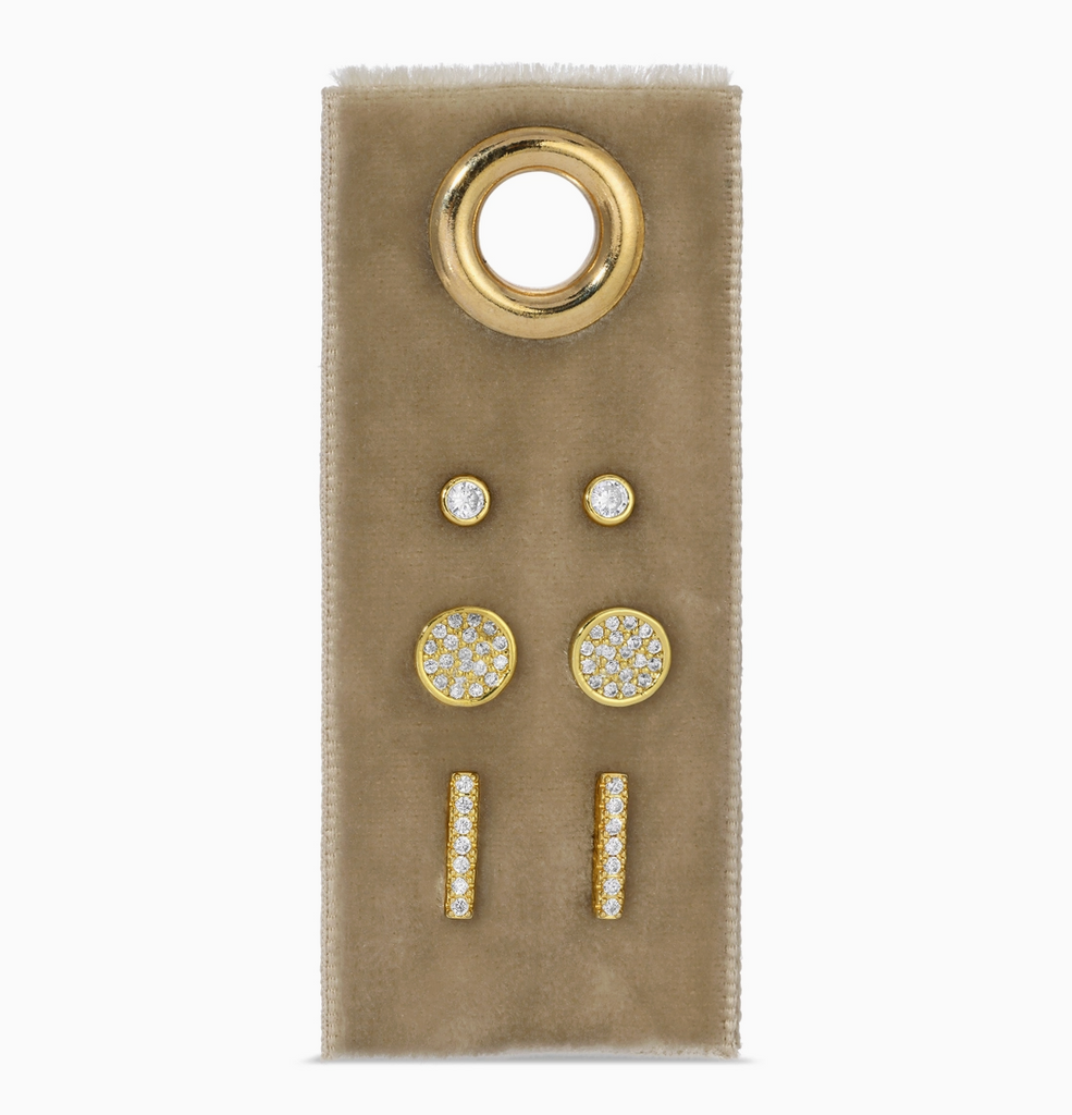 Pave CZ Stud Set