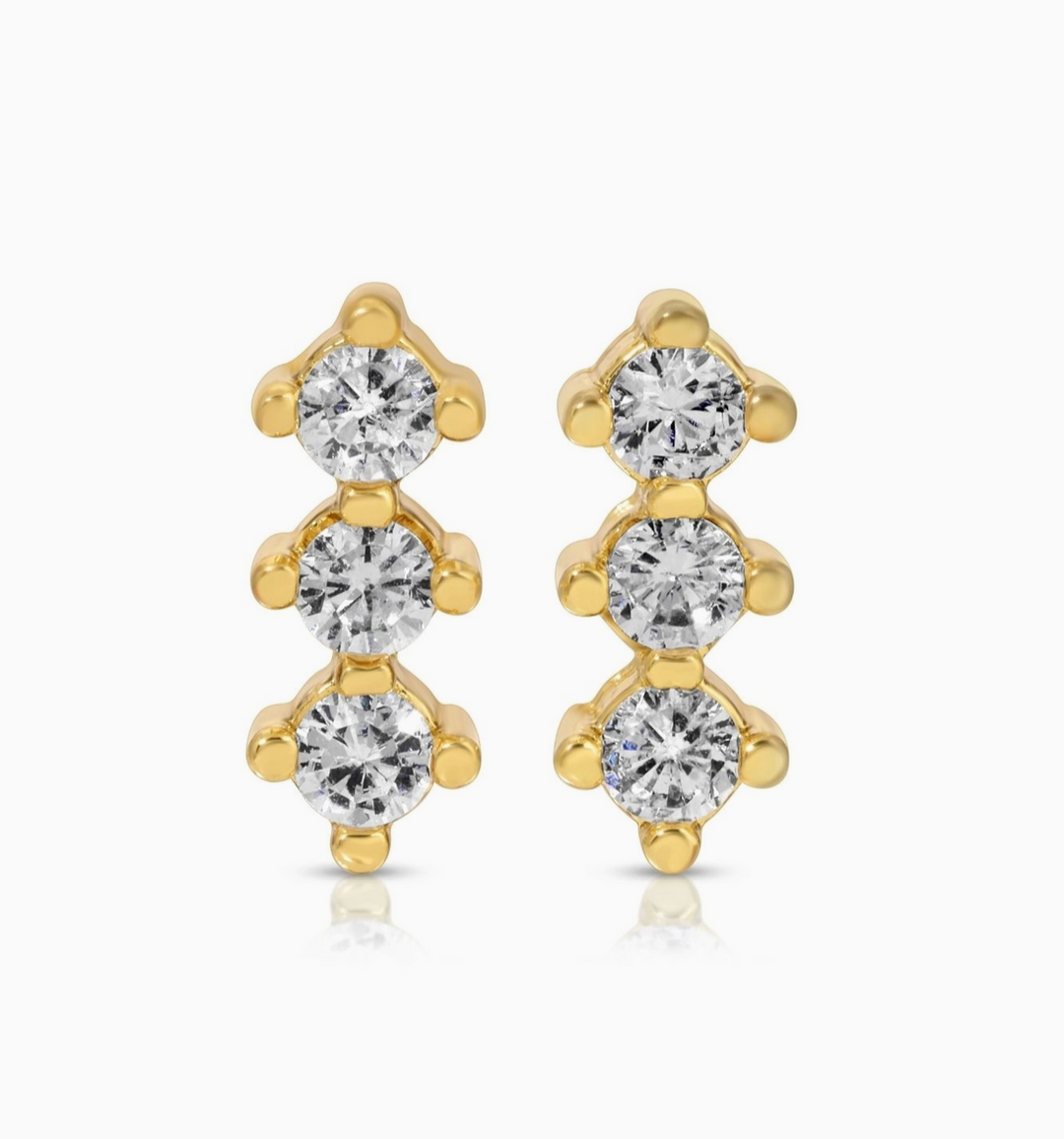Triple CZ Studs