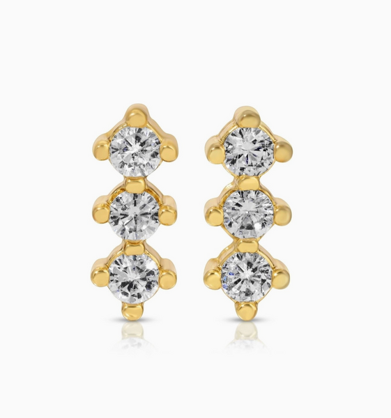 Triple CZ Studs
