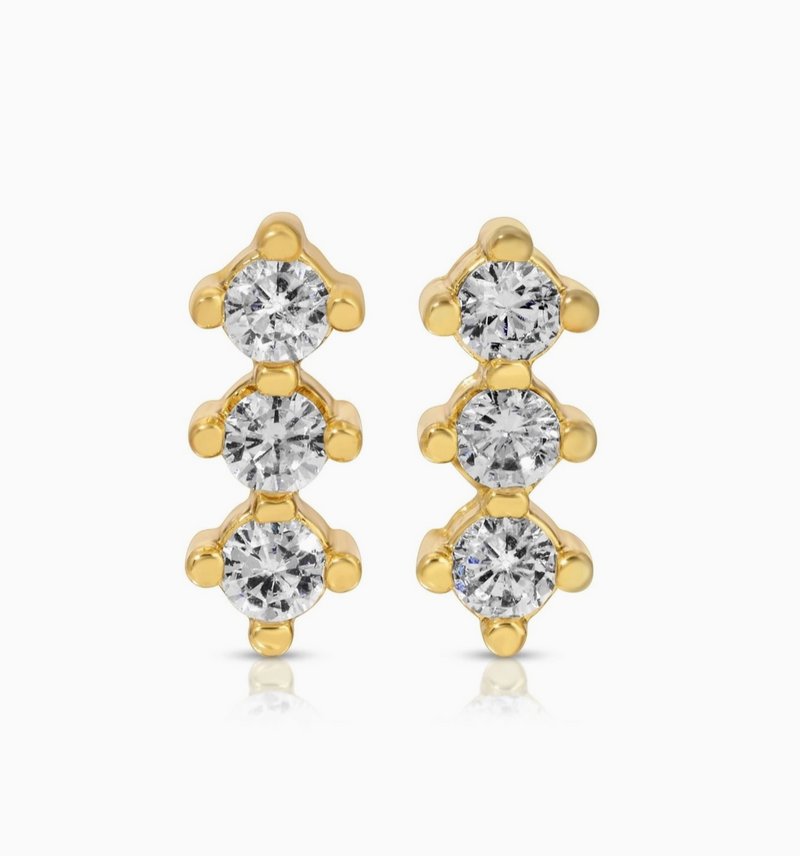 Triple CZ Studs