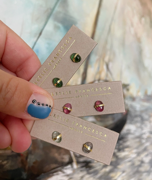 Tourmaline Pebble Studs