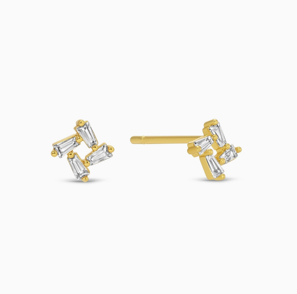Baguette Cluster Studs