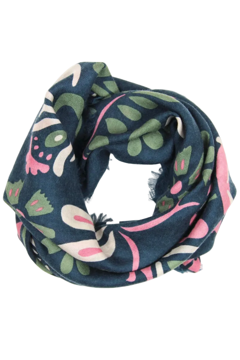 Tatiana Square Wool Scarf • Marine