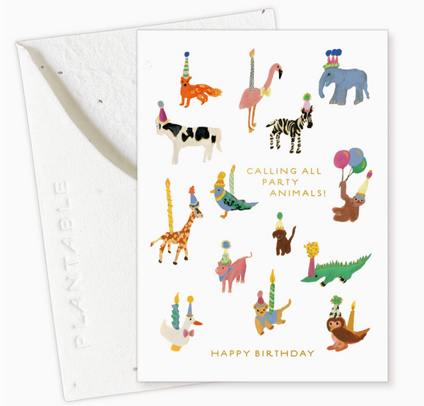 Mini Greeting Card • Animal Party
