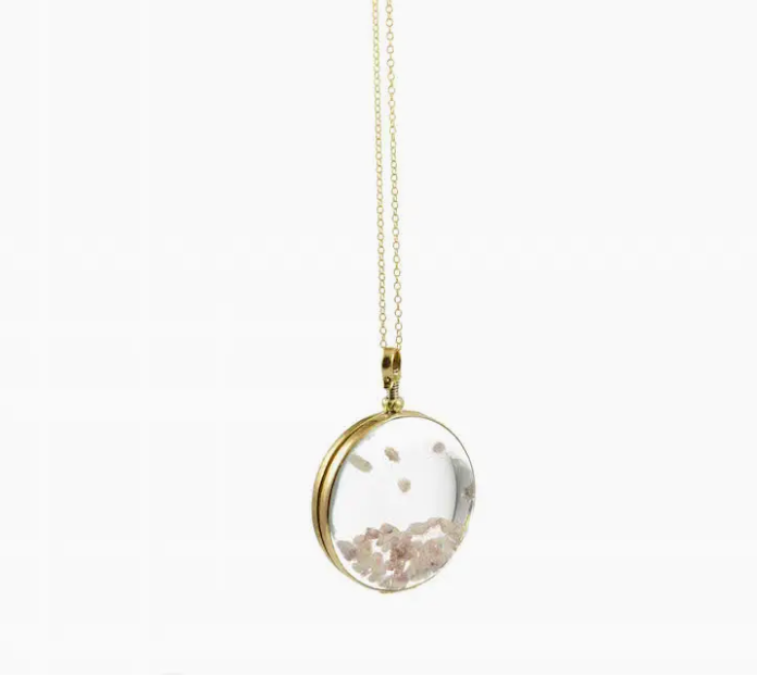 Shaker Glass Pendant Necklace • Rough Diamonds