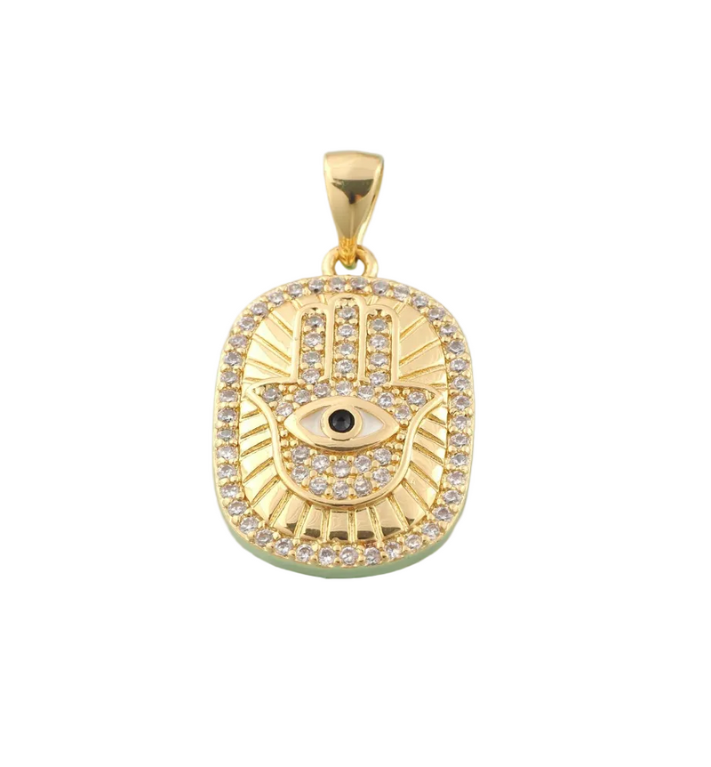 CZ Hamsa Pendant