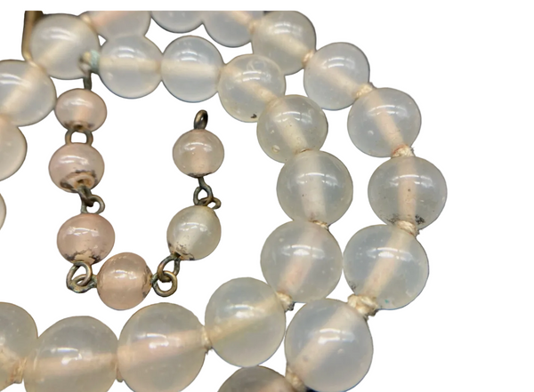 Vintage Silk Knotted Bead Necklace
