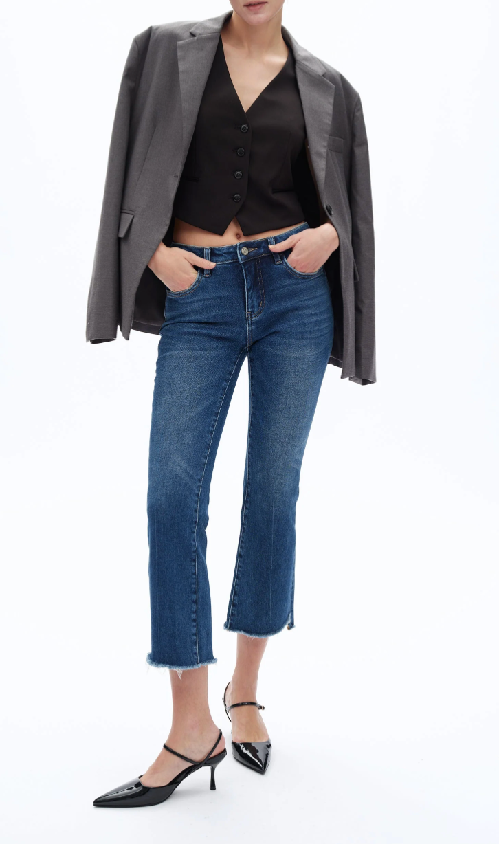 Stepped Hem Denim