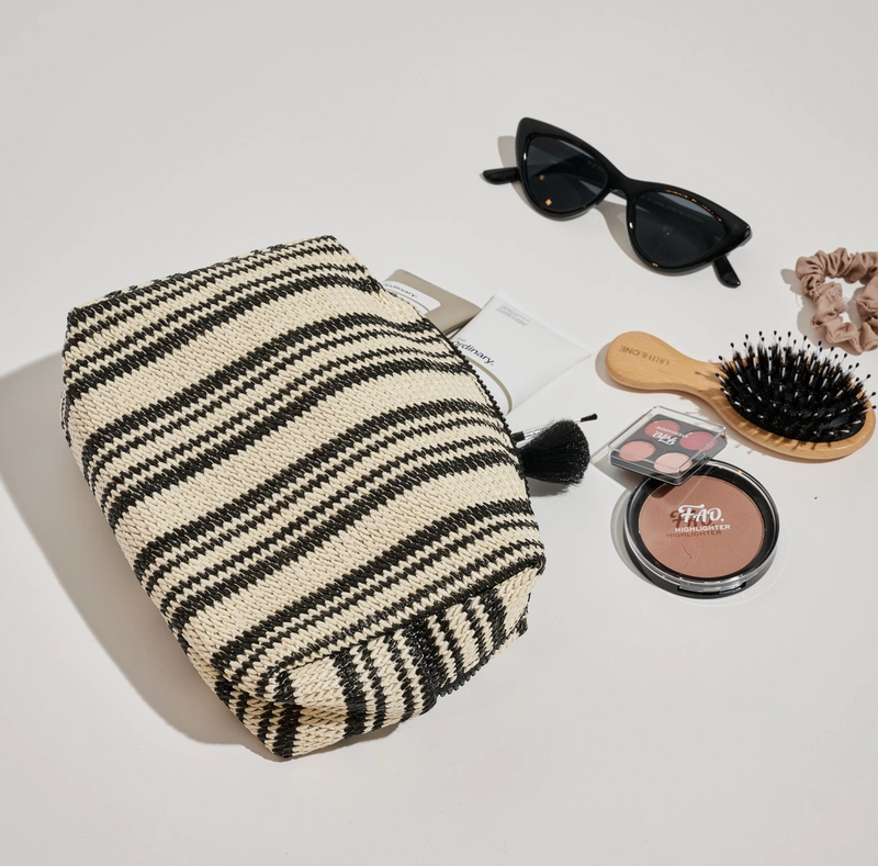 Voyage Striped Cosmetic Case