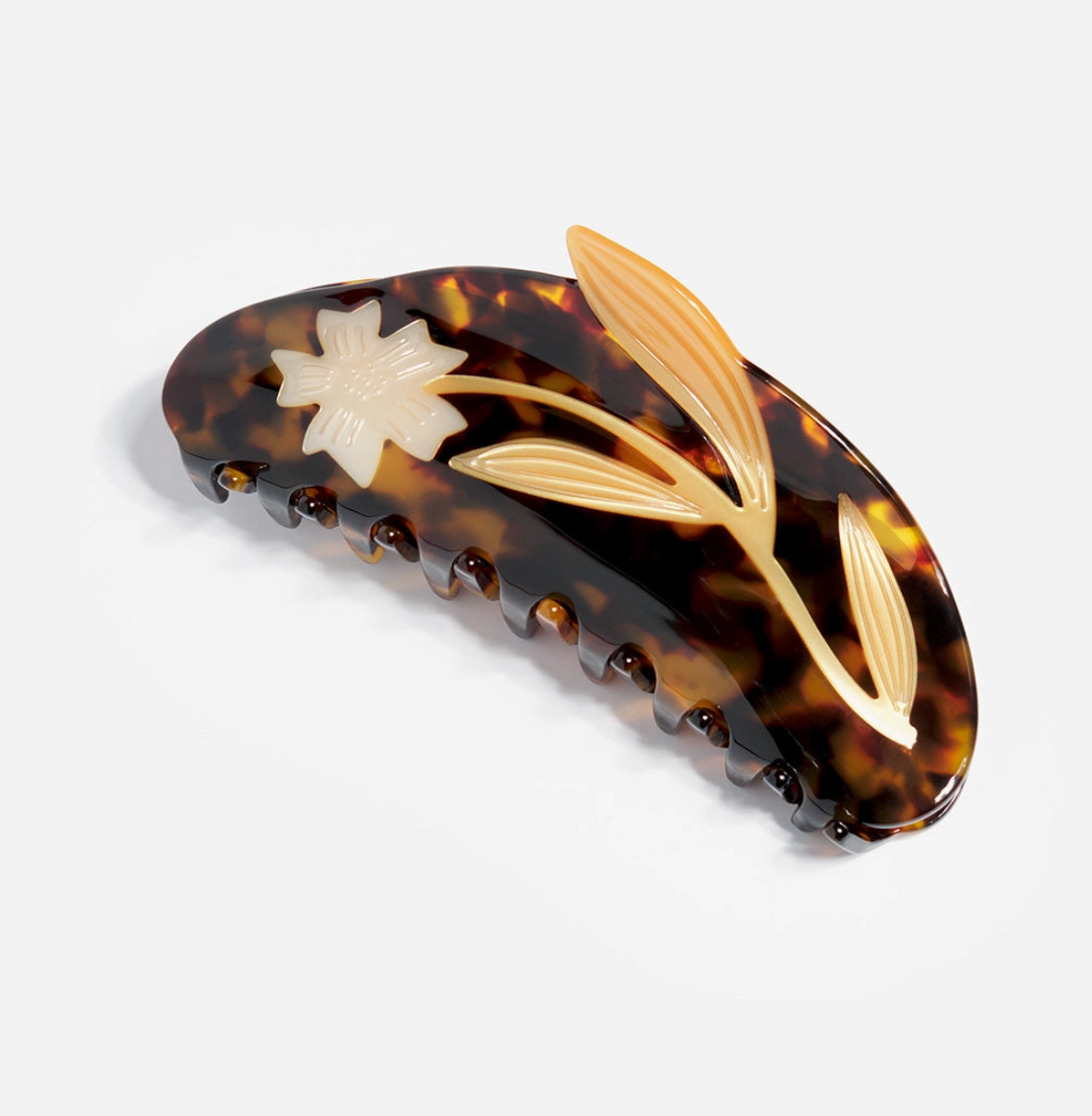 White Flax Hair Claw
