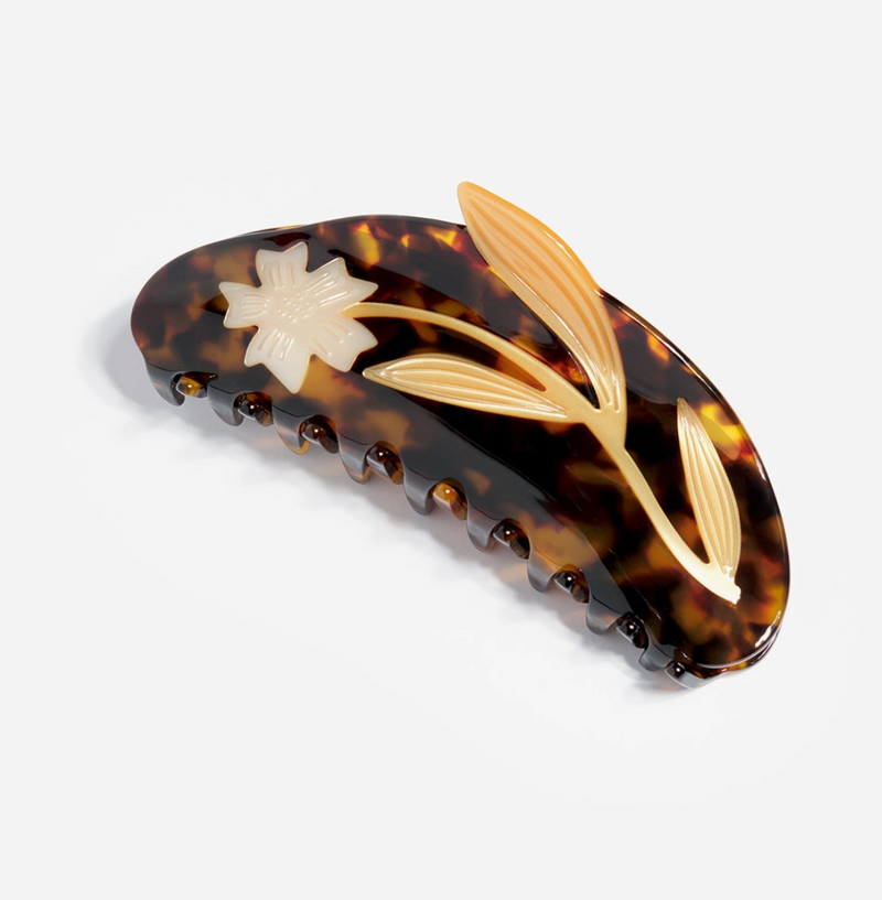 White Flax Hair Claw