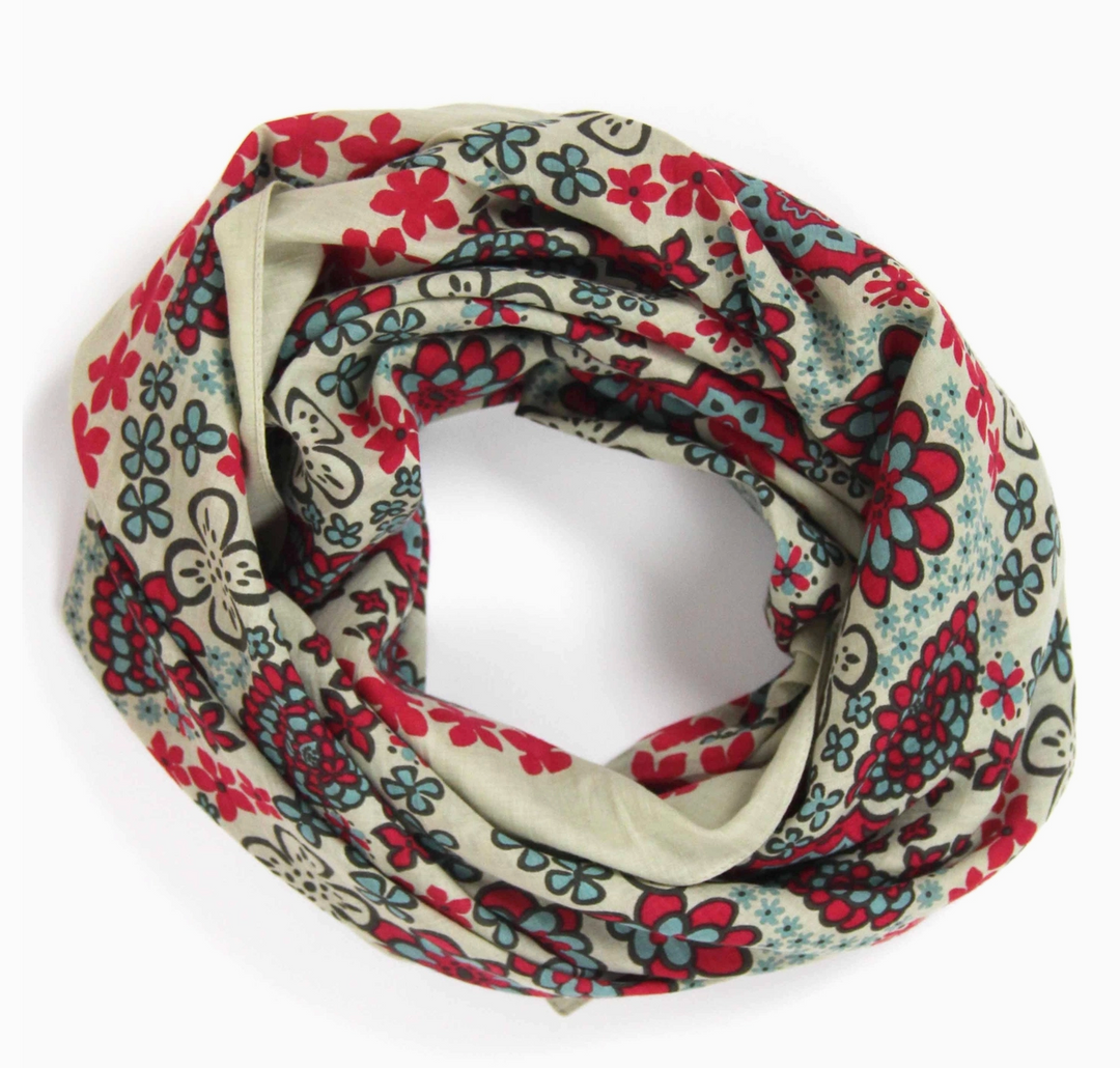Hawai Square Organic Cotton Scarf • Red
