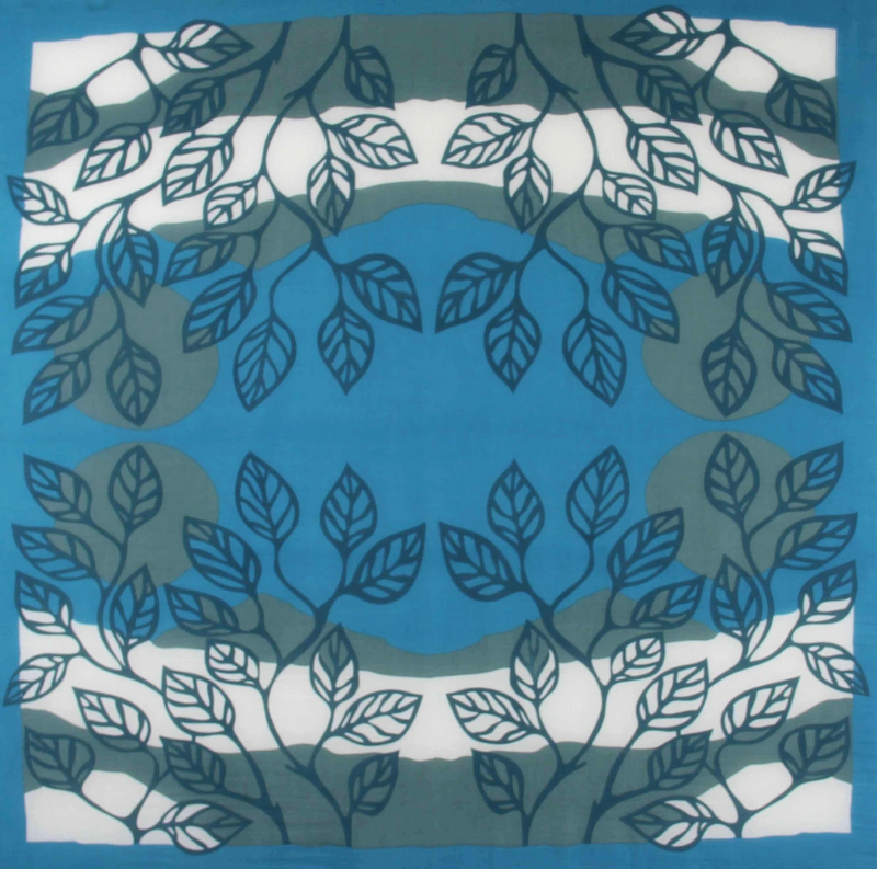 Palenque Square Cotton Scarf • Blue
