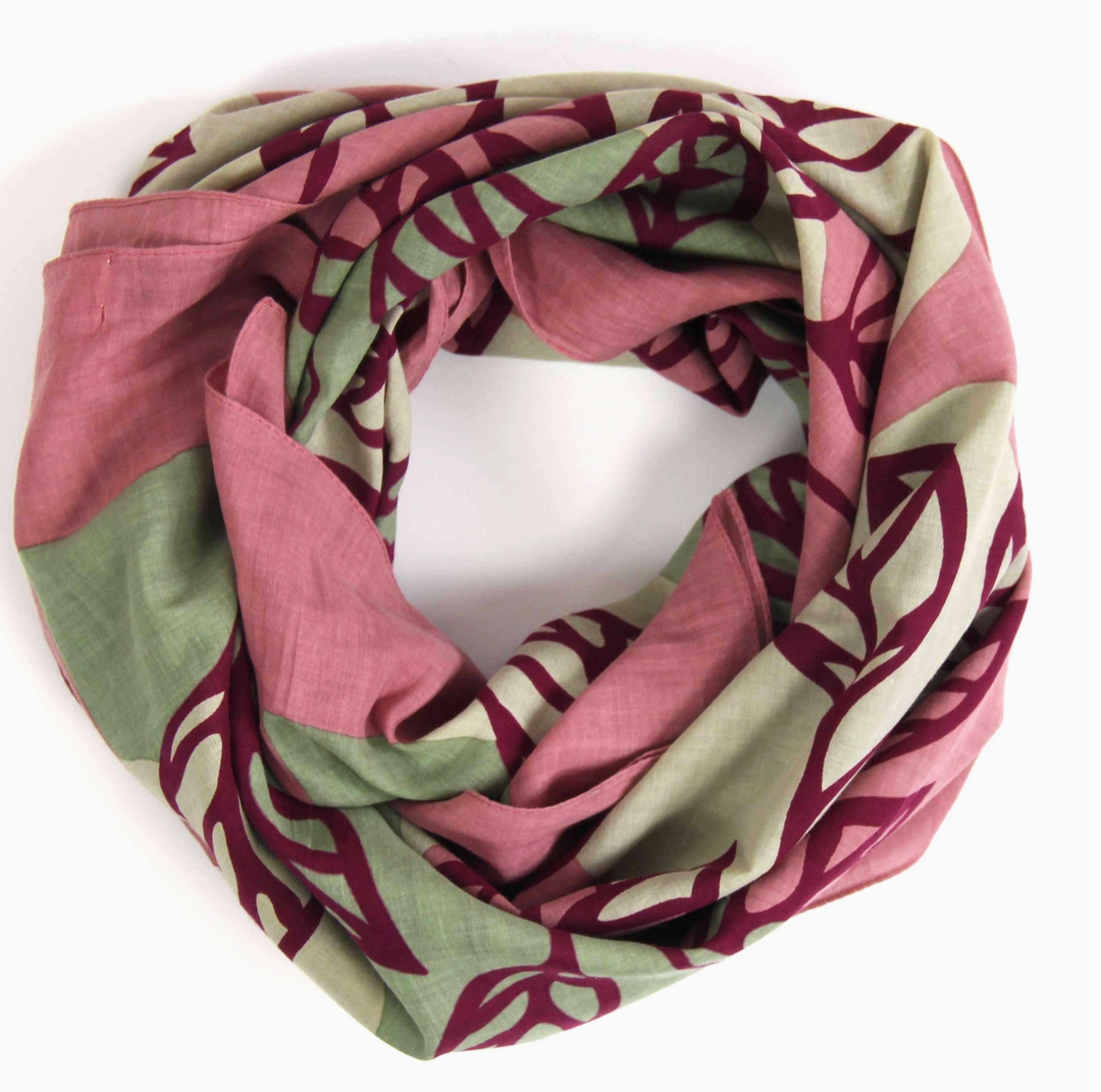Palenque Square Cotton Scarf • Pink