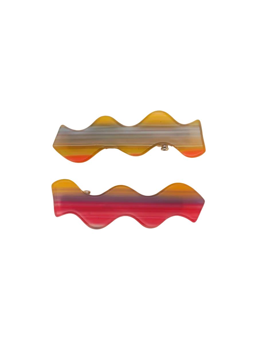 Squiggle Clips • Sunset Stripes