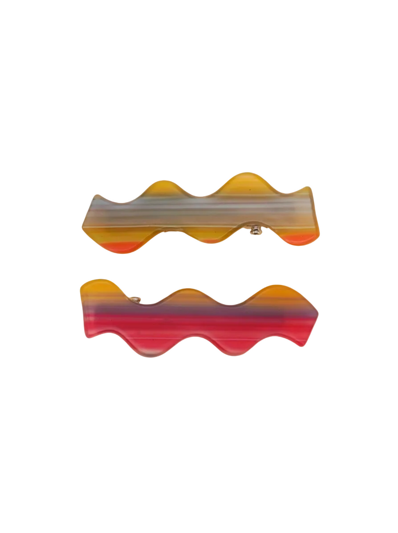 Squiggle Clips • Sunset Stripes