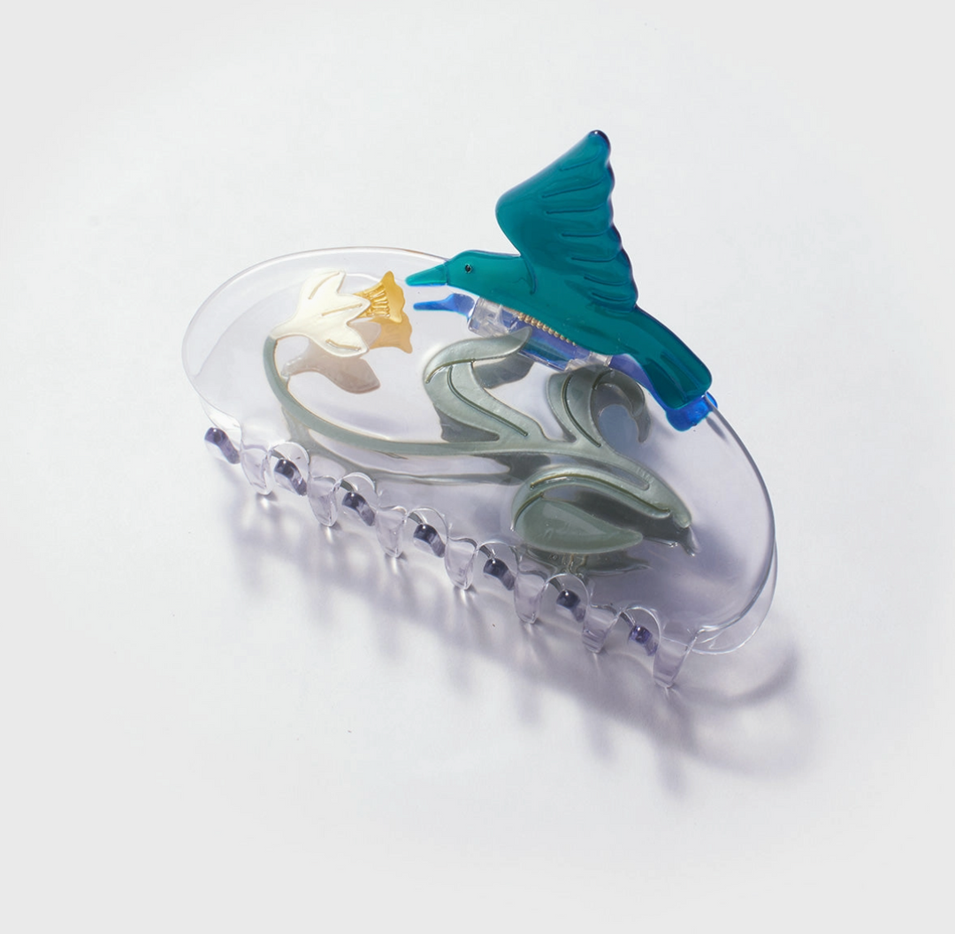 Narcissus & Hummingbird Hair Claw