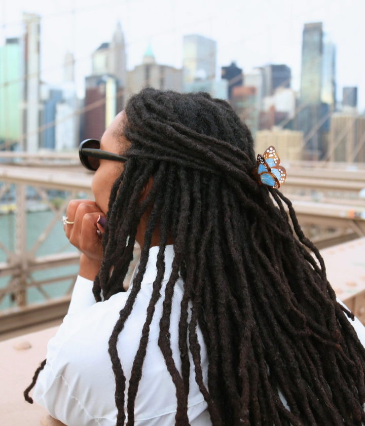 Mini Monarch Hair Claw • Blue