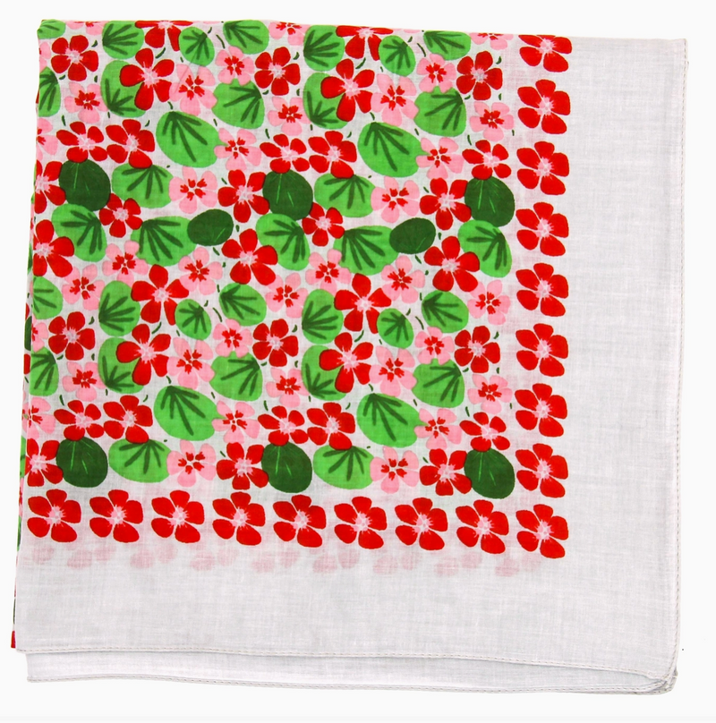 Ondine Square Cotton Scarf • Orange