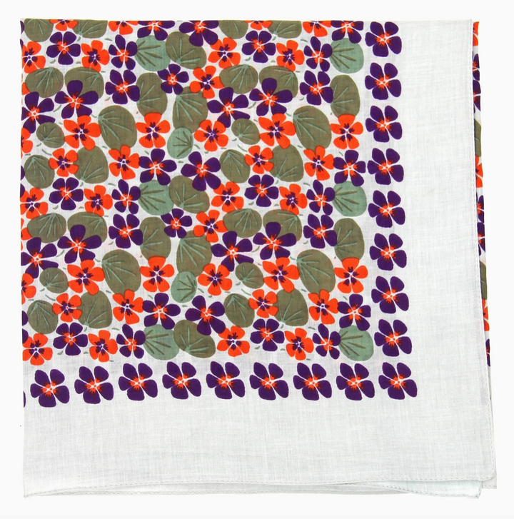 Ondine Square Cotton Scarf • Plum